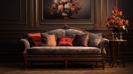 Classic sofa detail in living room