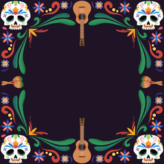 Dia de Los Muertos Frame Background