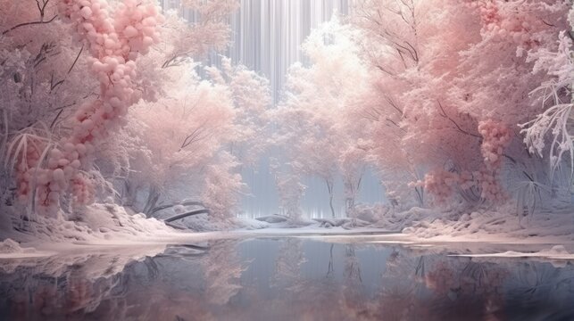 Blurred texture in a wintery fairy tale abstract background