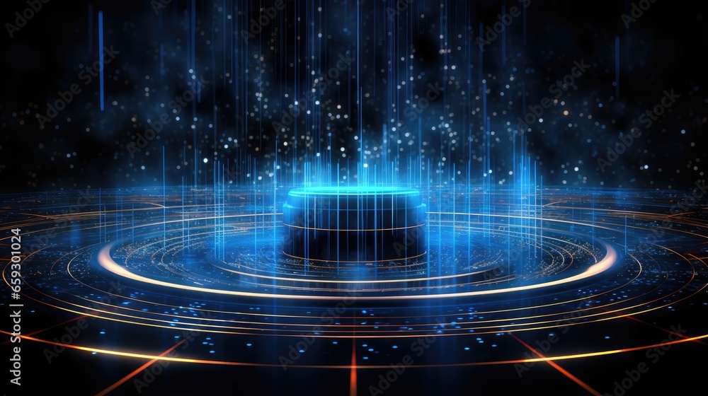 Leinwandbilder Circular data paths in a secure wireless system powered by data analytics and blockchain tech