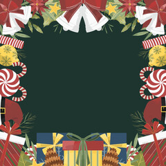Christmas Element Illustrations Frame Background