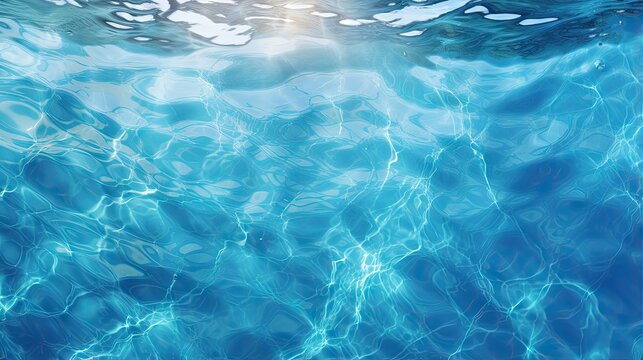Abstract mobile photography of rippling water in a sunny blue background