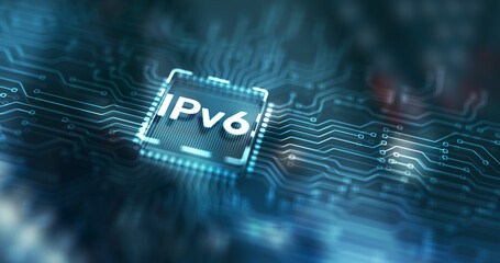 Inscription: IPv6. Business, Technology, Internet and network concept