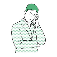 Obraz premium businessman or man thinking for problem vector illustration