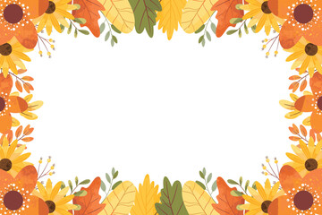 Autumn Leaves Illustration Frame Background