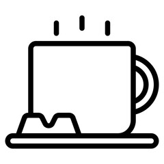 hot chocolate icon with outline style and pixel perfect base. Suitable for website design, logo, app and UI. Based on the size of the icon in general, so it can be reduced.