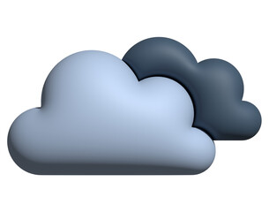 Cloudy weather icon 3d neture blue design for element