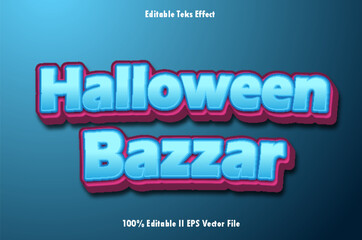 Halloween Bazaar Editable Text Effect 3d Emboss Gradient Style