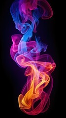 Obraz premium Colorful creative smoke on black background