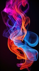 Naklejka premium Colorful creative smoke on black background