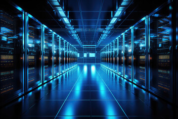Fototapeta premium Data center with servers with powerful hardware