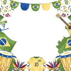 Fototapeta premium Brazilian Element Illustration Frame Background