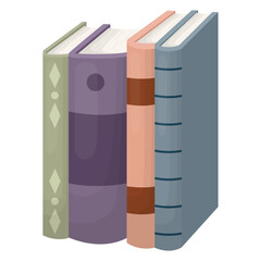 A stack of books. A stack of school textbooks. Vector illustration