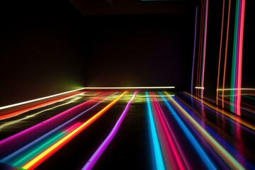 Vibrant neon stripes radiate energy and excitement. Generative AI