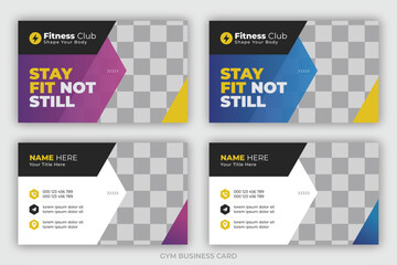 Gym business card design template, corporate business card template, Clean professional Gym business card