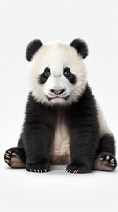 Fototapeta premium Black and white panda on a neutral background.