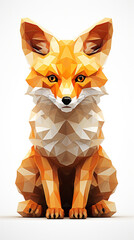 Obraz premium A red fox on a neutral background.