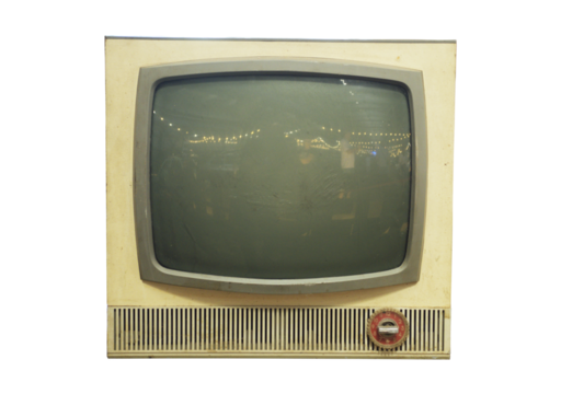 The old TV on the isolated.Retro technology concept.