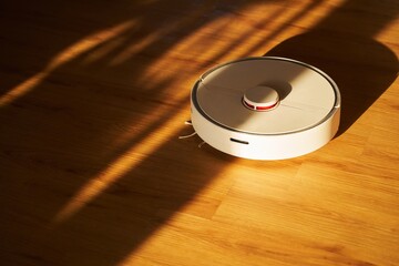 Robotic Vacuum Cleaner for Wet and Dry Floor Cleaning. Sustainable housework and technology...
