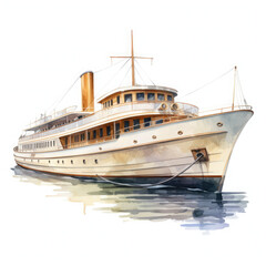 Naklejka premium luxurious boat ship Illustration, Generative Ai
