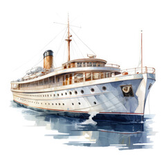 Obraz premium luxurious boat ship Illustration, Generative Ai