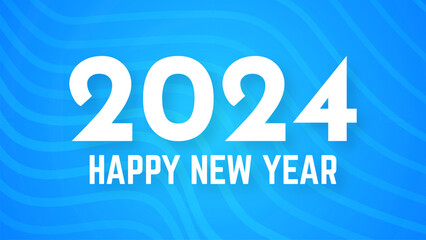 2024 Happy New Year on colorful background