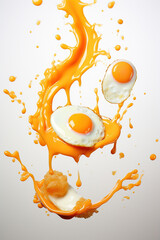 frying eggs in a pan with oil