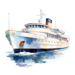 Naklejka premium luxurious boat ship Illustration, Generative Ai
