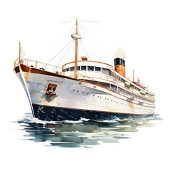 Fototapeta premium luxurious boat ship Illustration, Generative Ai