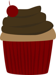 chocolate cupcake with cherry