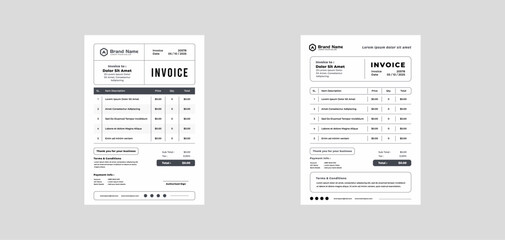 modern invoice template vector design