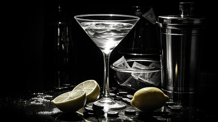 Martini cocktail colorful glasses - obrazy, fototapety, plakaty