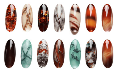 Hand Nails Set  isolated on transparent background.