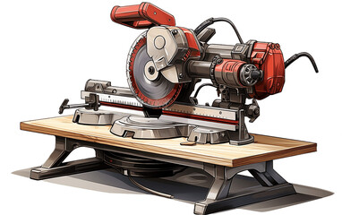 Electric Saw machine  isolated on transparent background.