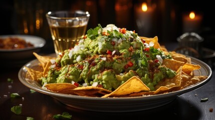 Festive Mexican Dining with Nachos & Guacamole