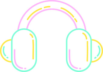 Headphone Neon Icon Retro