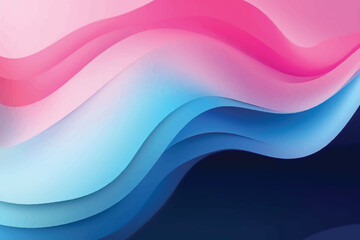 Fototapeta premium Blue and pink color wavy background with paper cut style