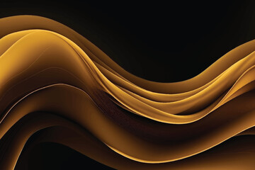 Gold color wavy background with paper cut style