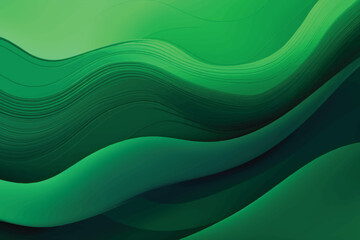 Green color wavy background with paper cut style
