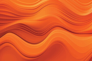 Obraz premium Orange color wavy background with paper cut style