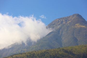 view of the top of Mount Lawu Indonesia as seen from Tawangmangu
