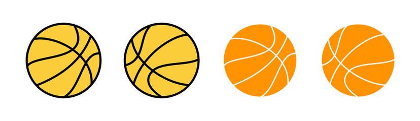 Basketball icon set for web and mobile app. Basketball ball sign and symbol