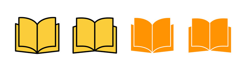 Book icon set for web and mobile app. open book sign and symbol. ebook icon