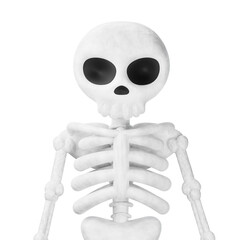 human skull with skeleton 3d rendered