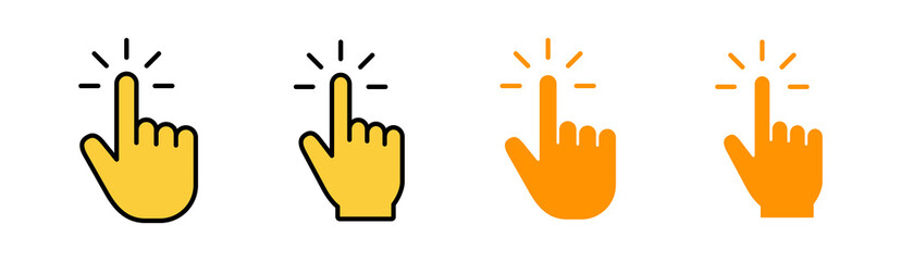 Hand cursor icon set  for web and mobile app. cursor sign and symbol. hand cursor icon clik