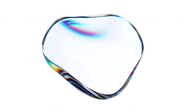 Abstract 3d render, wavy glass shape, 4k seamless looped video