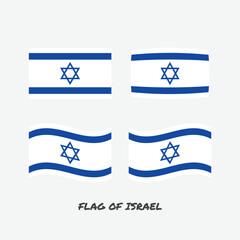 Flag of Israel set vector illustration.