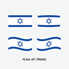 Flag of Israel set vector illustration.