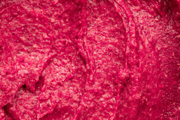 Fototapeta premium Berry yoghurt ice cream. Smoothies from fresh fruits and berries. Ice cream texture. Delicious sweet dessert close-up as a background.