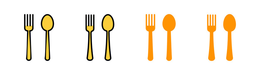 spoon and fork icon set for web and mobile app. spoon, fork and knife icon vector. restaurant sign and symbol